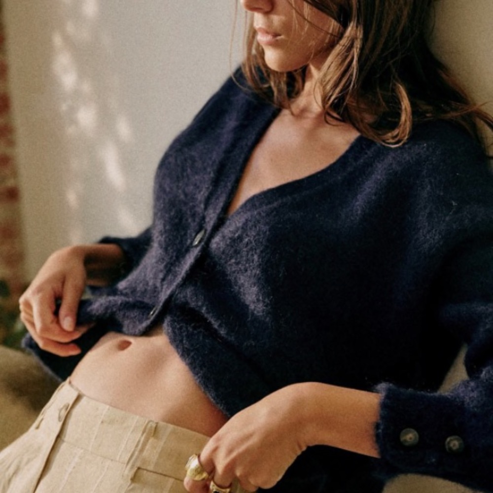 Sezane Mia cardigan navy size XXS